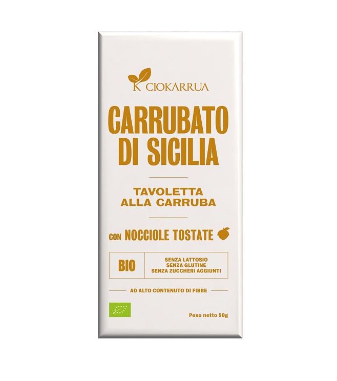 Tavoletta di CARRUBATO di Sicilia con NOCCIOLE TOSTATE bio