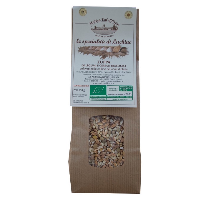 ZUPPA di FARRO, ORZO e LENTICCHIE bio Val d'Orcia