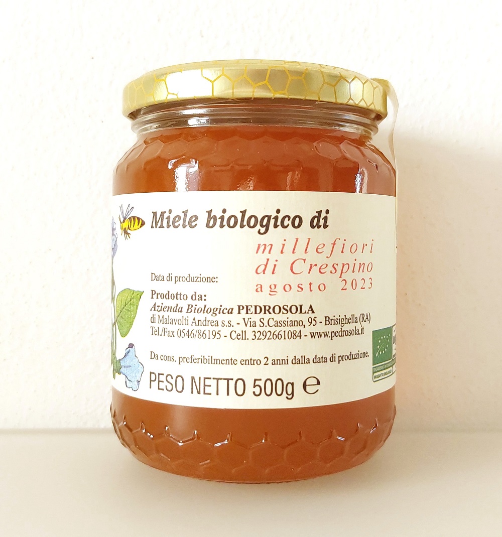 MIELE GREZZO BIO di MILLEFIORI con note di TIGLIO  e CASTAGNO Appennino Romagnolo