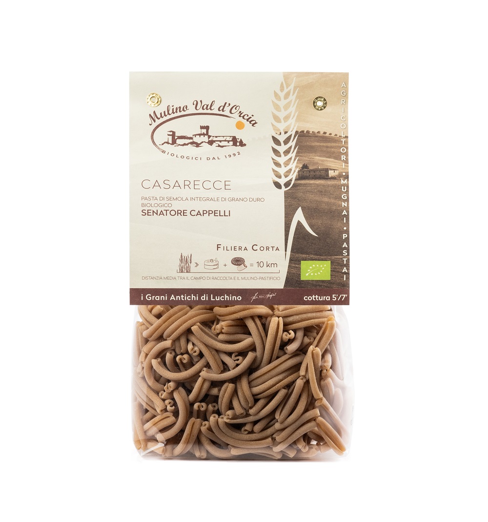 CASARECCE grano duro integrale SENATORE CAPPELLI bio Val d'Orcia