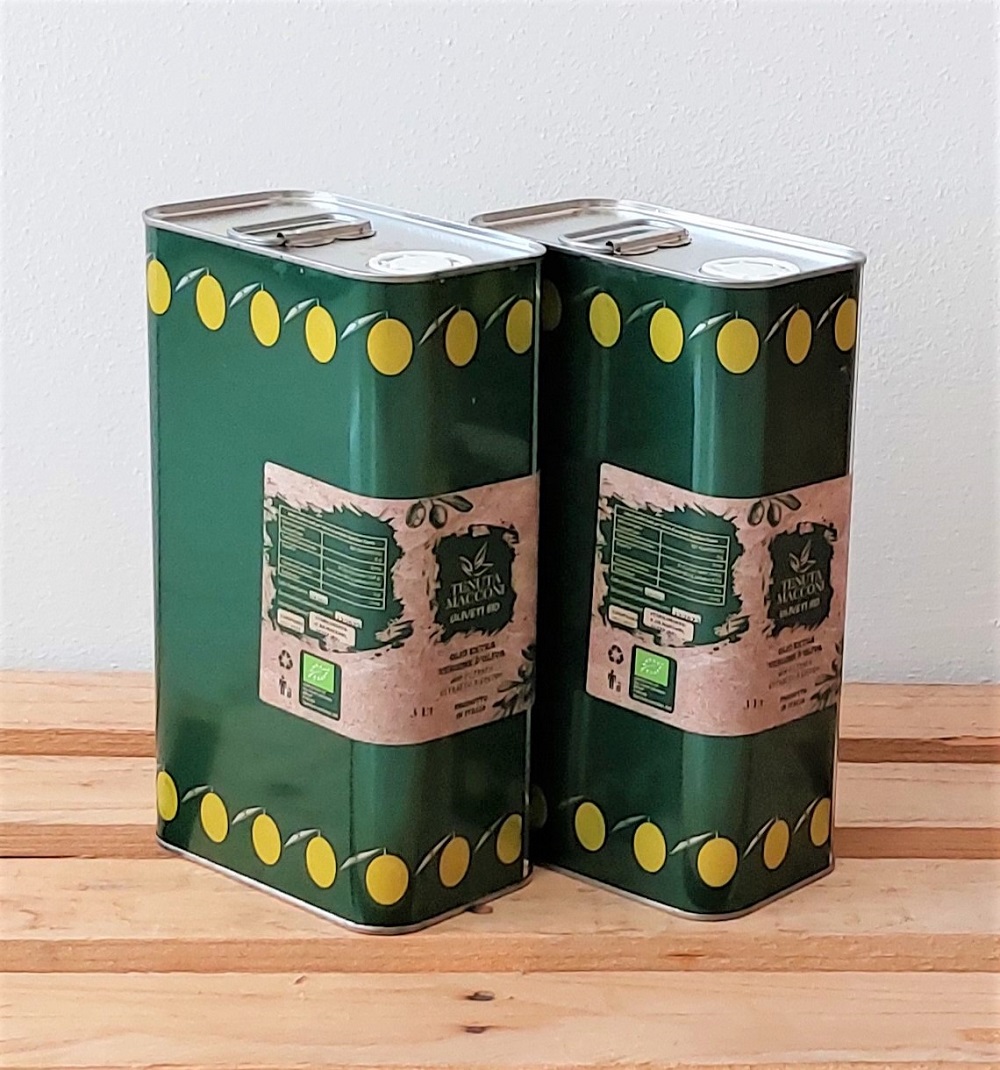 OLIO EXTRAVERGINE di OLIVA bio Sicilia ARTIGIANALE non filtrato - 3L x 2 latte