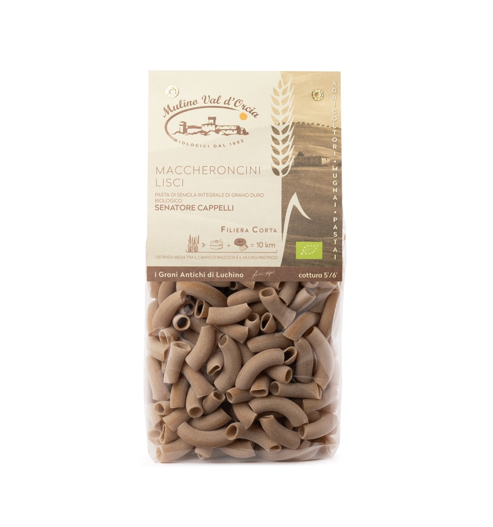 MACCHERONCINI LISCI grano duro integrale SENATORECAPPELLI bio Val d'Orcia
