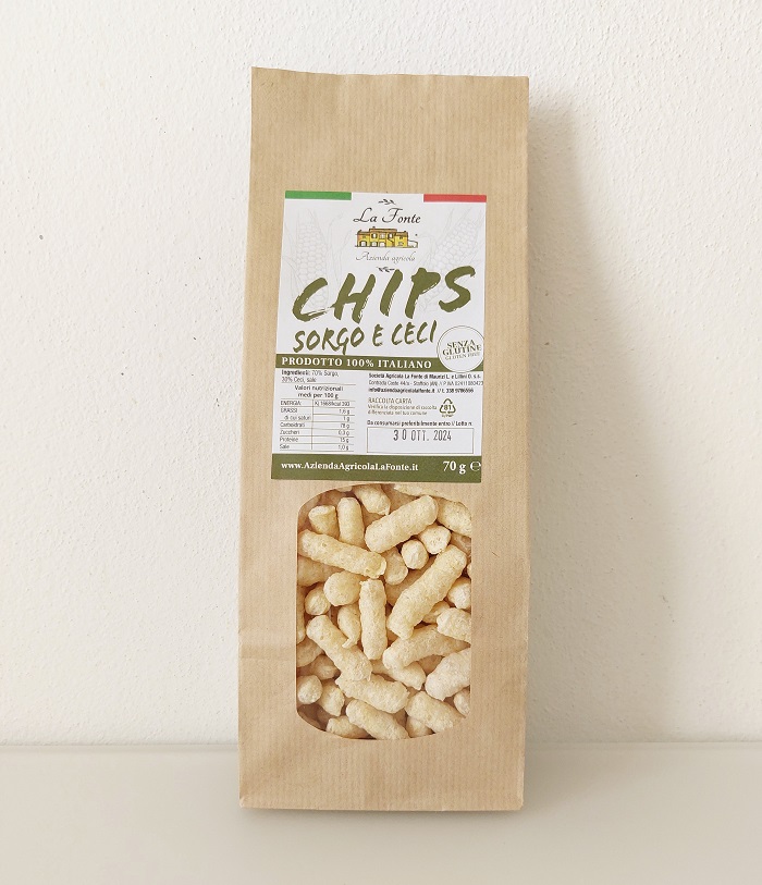CHIPS di SORGO e CECI -senza glutine- colline Marchigiane