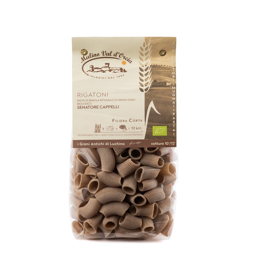 RIGATONI grano duro integrale SENATORE CAPPELLI bio Val d'Orcia