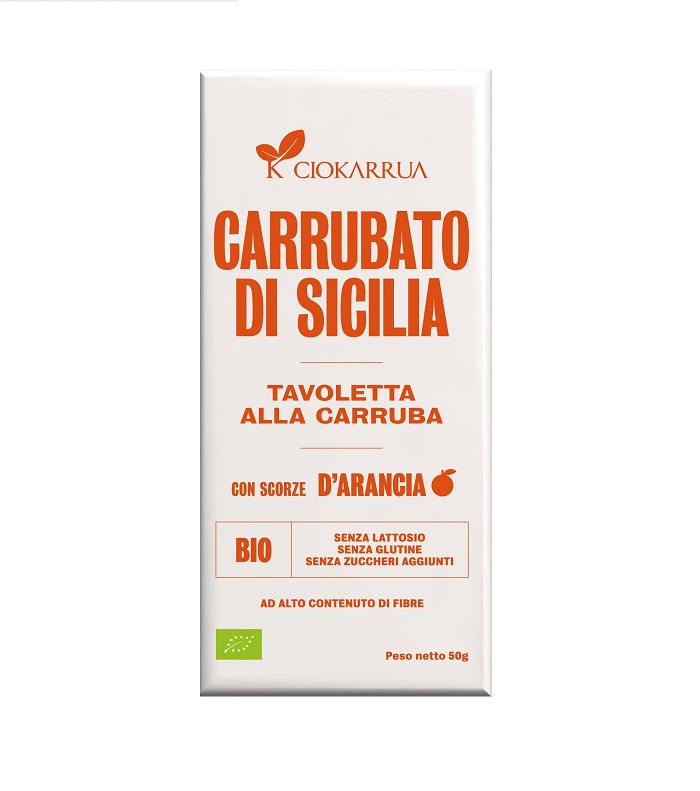 Tavoletta di CARRUBATO di Sicilia con SCORZE di ARANCIA bio