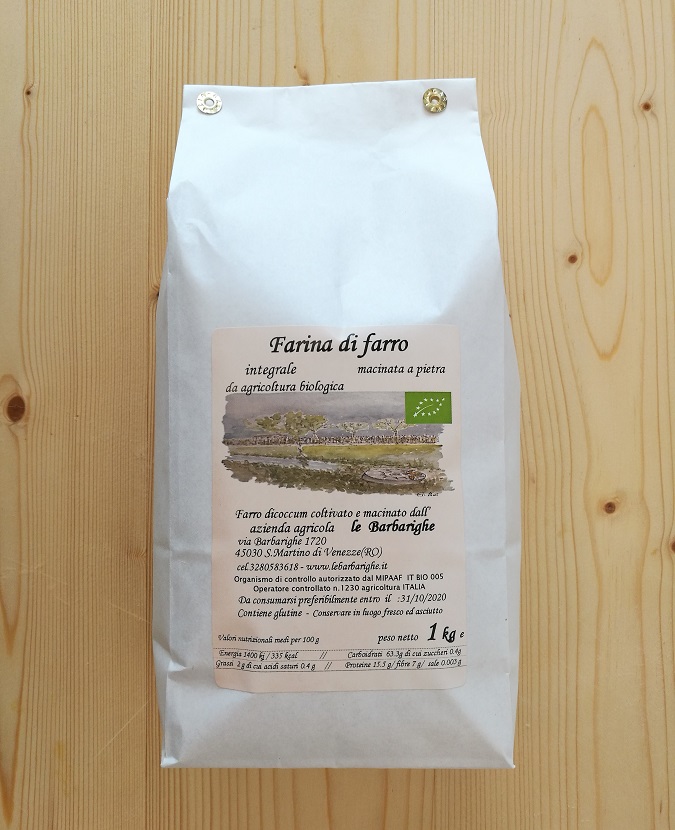 FARINA di FARRO integrale MACINATA a PIETRA bio Polesine