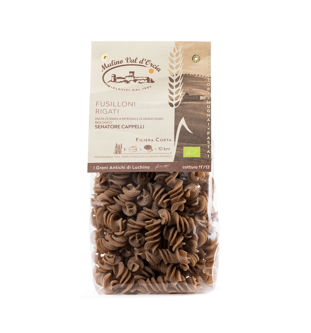FUSILLONI RIGATI grano duro integrale SENATORE CAPPELLI bio Val d'Orcia
