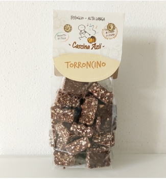 Torroncino - 80% NOCCIOLA Piemonte IGP in granella e CIOCCOLATO FONDENTE